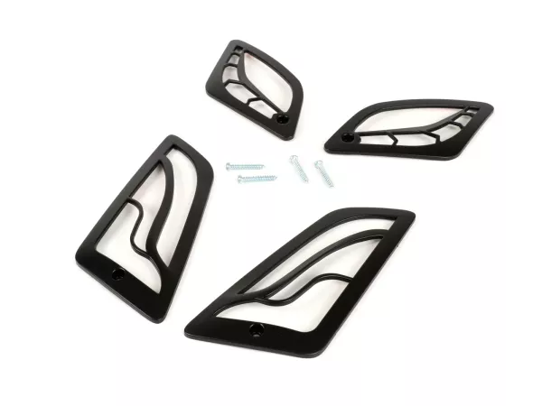 Kit grilles clignotants -MOTO NOSTRA- Vespa GT, GTL, GTV, GTS 125-300 - noir mat