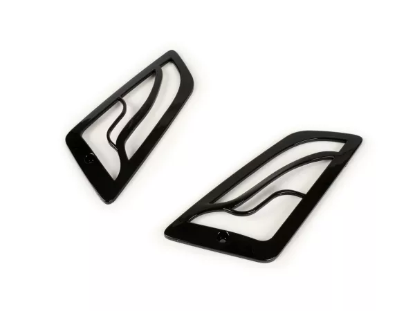 Paire grilles clignotants -MOTO NOSTRA- Vespa GT, GTL, GTV, GTS 125-300 - avant - noir briliant
