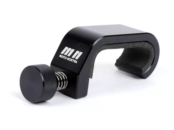 Bagagedragerhouder -MOTO NOSTRA, CNC, glanzend zwart-