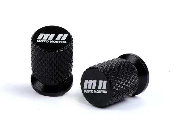 Valve caps -MOTO NOSTRA, CNC, shiny black-