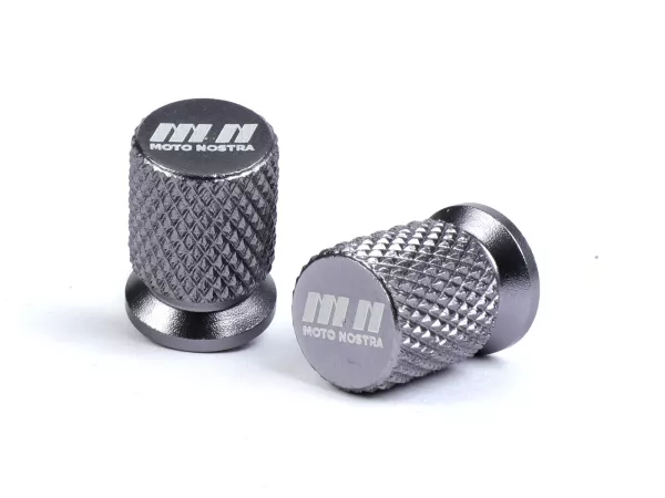 Valve caps -MOTO NOSTRA, CNC, grey-