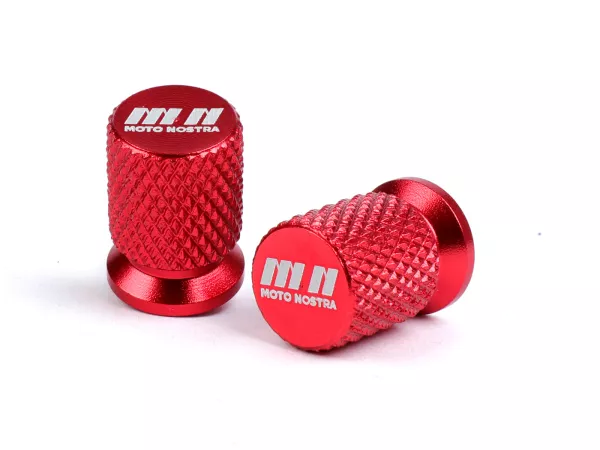 Valve caps -MOTO NOSTRA, CNC, red-