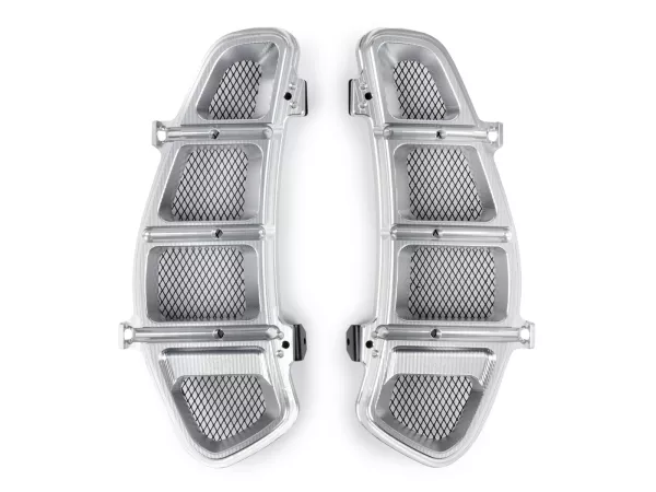 Bagageruimte rooster - Ventilatieroosterset -MOTO NOSTRA, CNC, zilver- Vespa GT 250 (ZAPM45102), Vespa GT L 125 (ZAPM31100, ZAPM31101), Vespa GT L 200 (ZAPM31200), Vespa GTS 125 (ZAPM31300, ZAPMA3100, ZAPMA3200), Vespa GTS 150 (ZAPMA3200, ZAPMA3100), Vesp