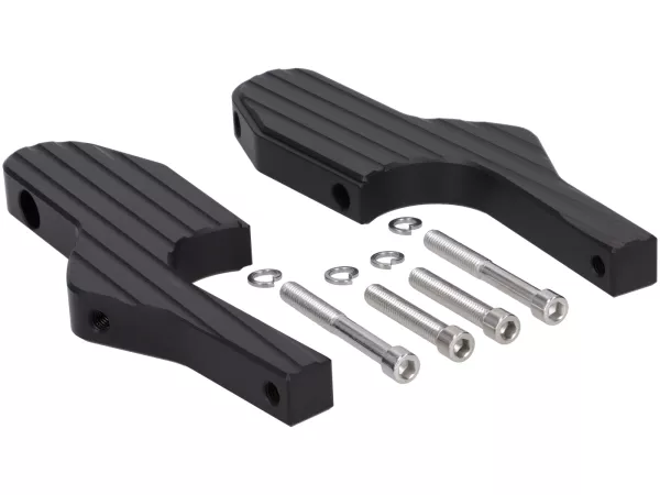 Fußrastenadapter Sozius -MOTO NOSTRA, CNC, schwarz matt- Vespa GT, GTL, GTS, GTV 125-310