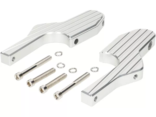 Adapter för fotstöd för passagerare -MOTO NOSTRA, CNC, silver- Vespa GT, GTL, GTS, GTV 125-310