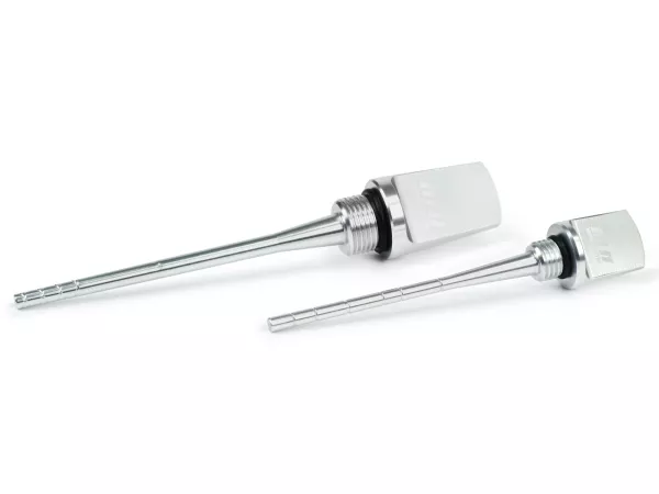 Set olievuldopjes met peilstok, motorolie + versnellingsbakolie -MOTO NOSTRA, CNC, zilver- Vespa GTS HPE 300 (ZAPMA3600, ZAPMD310), Vespa GTS Super 125 (ZAPM45300, ZAPM45301), Vespa GTS Super HPE 300 (ZAPMA360, ZAPMD3100), Vespa GTS Super Sport 125 (ZAPM4