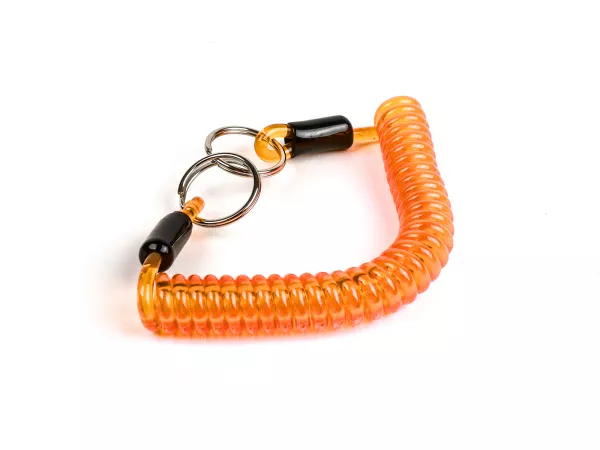 Sleutelspiraal - Sleutelhanger -MOTO NOSTRA- Lengte 150mm - Oranje