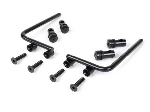 Houder voor windscherm -MOTO NOSTRA, b=340mm, h=105mm- Vespa PX80, PX125, PX150, PX200, LML 125/150 Star/Stella - zwart