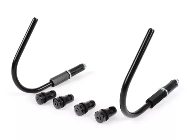 Soporte para parabrisas -MOTO NOSTRA, w=300mm, h=105mm- Vespa GT, GTL, GTS, GTS Super, GTS 125-300cc HPE (-2022) - negro