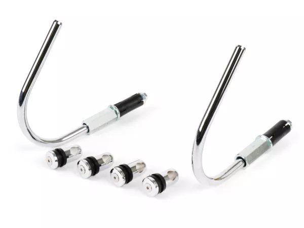 Braket untuk kaca depan -MOTO NOSTRA, w = 300mm, h = 105mm- Vespa GT, GTL, GTS, GTS Super, GTS 125-300cc HPE (-2022) - chrome