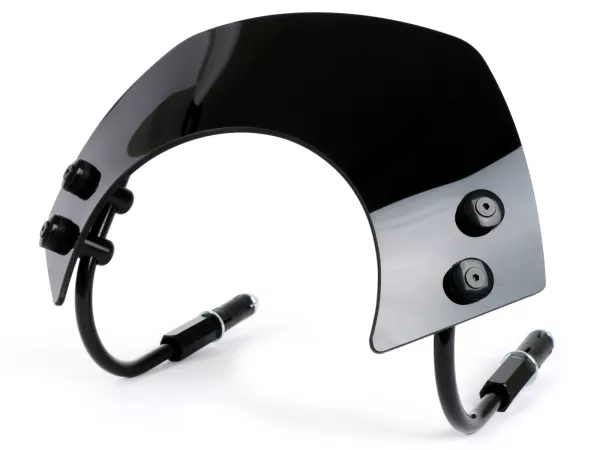 Parabrisas con soportes negros -MOTO NOSTRA, w=300mm, h=105mm- Vespa GTS 125-300cc HPE (2019-2022) - cristal tintado negro