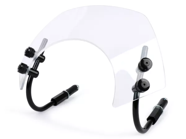 Parabrisas con soportes negros -MOTO NOSTRA, w=300mm, h=105mm- Vespa GTS 125-300cc HPE (2019-2022) - cristal transparente