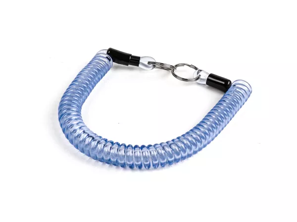 Key ring -MOTO NOSTRA Spiral- length 300mm - z.B. für Vespa Klassik (Verbindung zwischen Zündschloß im Lenkerdeckel und/oder Lenk-/Gepäckfachschloß bei PX alt, Rally, Sprint, ET3, Motovespa etc.) blue