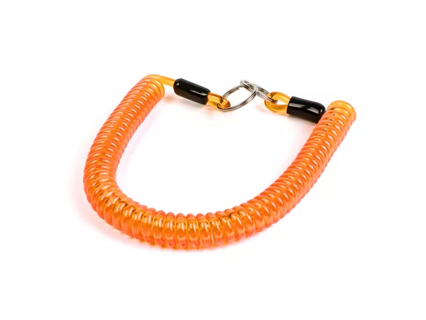 Key ring -MOTO NOSTRA Spiral- length 300mm - z.B. für Vespa Klassik (Verbindung zwischen Zündschloß im Lenkerdeckel und/oder Lenk-/Gepäckfachschloß bei PX alt, Rally, Sprint, ET3, Motovespa etc.) orange