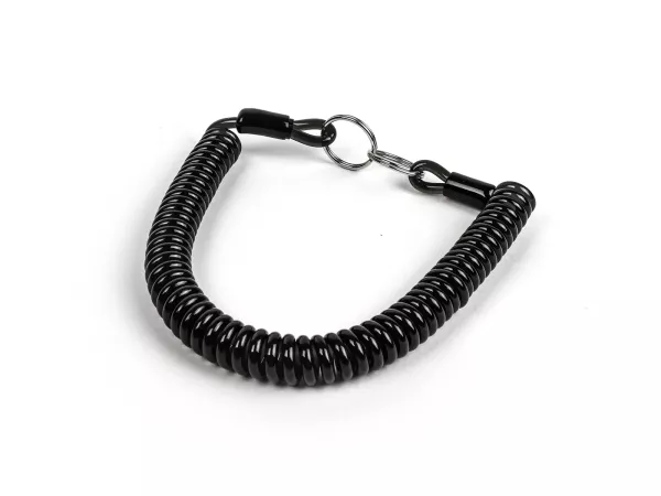 Sleutelspiraal - sleutelhanger -MOTO NOSTRA- lengte 300mm - bijv. voor Vespa Klassik (verbinding tussen contactslot in stuurdeksel en/of stuur/bagagecompartiment slot op PX oud, Rally, Sprint, ET3, Motovespa etc.) bijv. voor Vespa Klassik (verbinding tuss