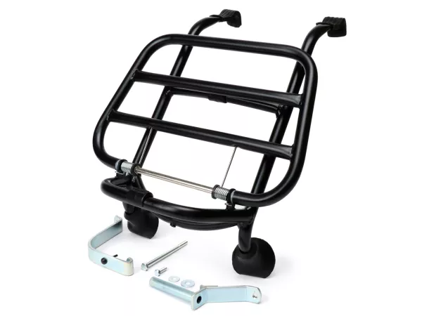 Porte bagages avant rabattable -MOTO NOSTRA- Vespa GT, GTL, GTV, GTS, GTS Super, GT60, HPE, Supertech, Super Sport, Sei Giorni (jusqu'en 2022) - noir mat