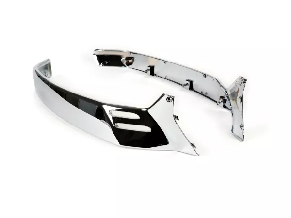 Pair of side panel trims -MOTO NOSTRA- chrome - Vespa GTS 125 (ZAPM31300), Vespa GTS 250 (ZAPM45100, ZAPM45101), Vespa GTS 300 (ZAPM45200, ZAPM45202), Vespa GTS Super 125 (ZAPM45300, ZAPM45301), Vespa GTS Super 300 (ZAPM45200, ZAPM45202), Vespa GTS Super