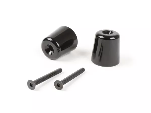 Pair of handlebar end weights, antivibration  -MOTO NOSTRA- Vespa GT/GTL 125-200, GTS 125-300, GTV 125-300, Aprilia Scarabeo 400/500, SR Max 125-300, Gilera GP 800, Nexus 125-500, Piaggio Beverly 125-500, Piaggio X10 125, X8 400 - 282g - shiny black