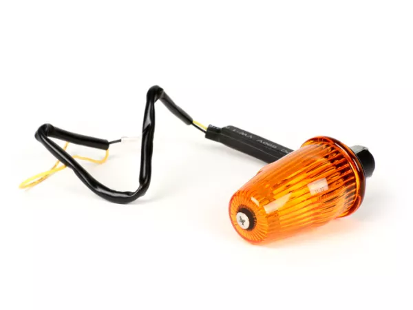 Indicator -MOTO NOSTRA stuurindicator LED (E-mark), 6 volt- Vespa V50, 50SR, 50 Sprinter, 90SS, 90 Racer, PV125, ET3, Sprint150, Rally180/200 - oranje