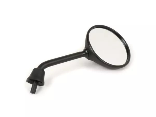 Spiegel -MOTO NOSTRA- Shorty - Vespa GTS 125 i.E. Super, LX50 2T 2009-2011, LX50 4T 4V 2009-2011 - zwart mat - links en rechts te gebruiken - zonder schroefdraad