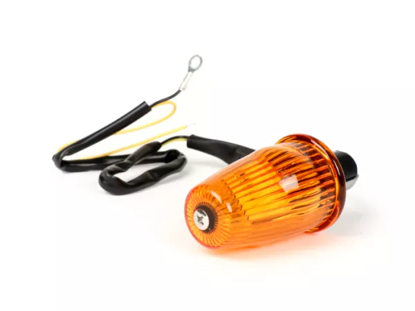 Indicator -MOTO NOSTRA stuurindicator LED (E-mark), 12 volt- Vespa V50, 50SS, 50SR, 50 Sprinter, 90SS, 90 Racer, PV125, ET3, Sprint150, Rally180/200 - oranje