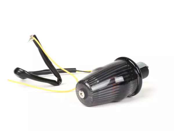 Clignotant -MOTO NOSTRA clignotant embout guidon, à LED homologation européenne, 12V- Vespa V50, 50SS, 50SR, 50 Sprinter, 90SS, 90 Racer, PV125, ET3, Sprint150, Rally180/200 - noir