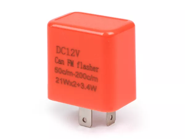 Indicator flasher relay -MOTO NOSTRA, Adjustable 2-pin LED- 12V DC (2x21W + 3.4W)