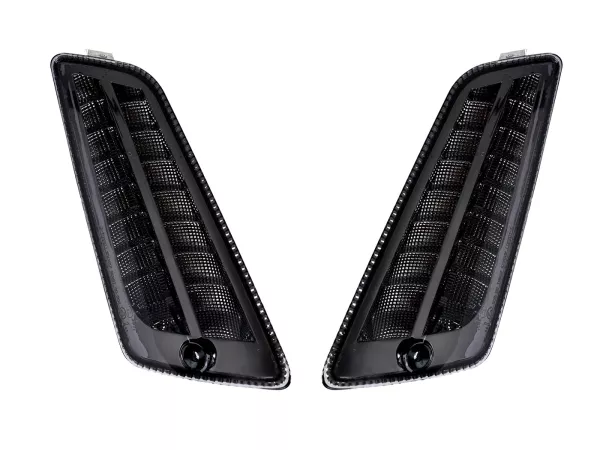Knipperlichtenset voorzijde -MOTO NOSTRA 2K22 (2014-) dynamisch LED-looplicht, dagrijlicht (E-markering)- Vespa GT, GTL, GTV, GTS 125-300, HPE, Supertech (2019-2022) - gerookt