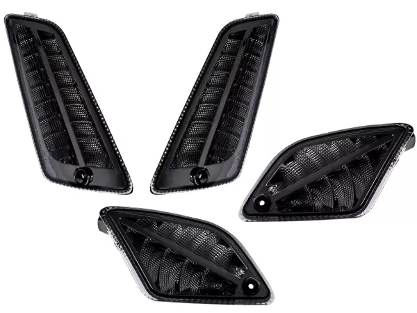 Knipperlichtenset voor+achter -MOTO NOSTRA 2K22 (2019-2022) dynamisch LED-looplicht, dagrijlicht voor + positielicht achter (E-markering)- Vespa GTS 125-300 HPE (2019-2022) - gerookt