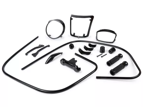 Styling kit -Moto Nostra Black Collection glanzend zwart - Vespa GTS 300 Super HPE Supertech (ZAPMA3600), Vespa GTS 125 Supertech (ZAPMA3700)