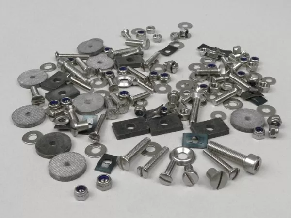 Screw set body parts Verkleidungsteile -MB DEVELOPMENTS- Lambretta LI, LIS, SX, TV (Series 2-3), DL, GP - stainless steel