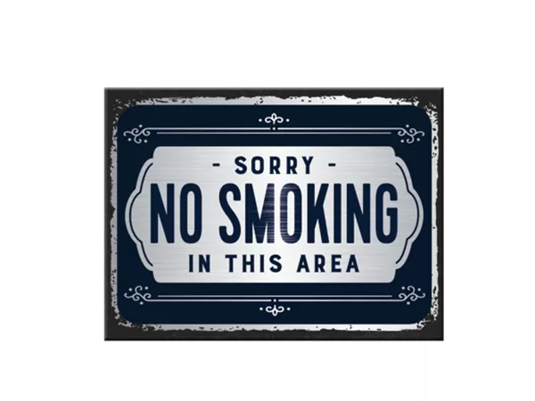 Magnet -Nostalgisk konst- Tyvärr, ingen rökning - 6x8cm