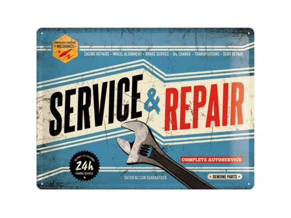 Advertising sign -Nostalgic Art- Service & Repair, 30x40cm