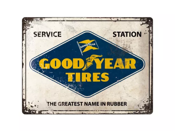 Advertising sign -Nostalgic Art- Goodyear - Logo White, 30x40cm