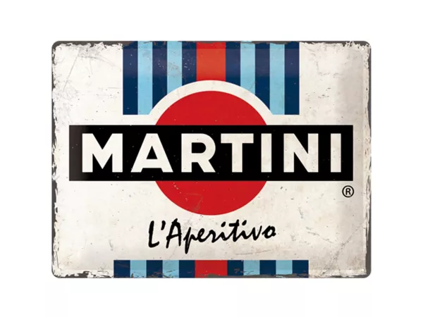 Advertising sign -Nostalgic Art- Martini - L'Aperitivo Racing Stripes, 30x40cm
