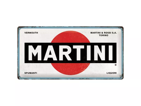 Advertising sign -Nostalgic Art- Martini - Logo White, 25x50cm