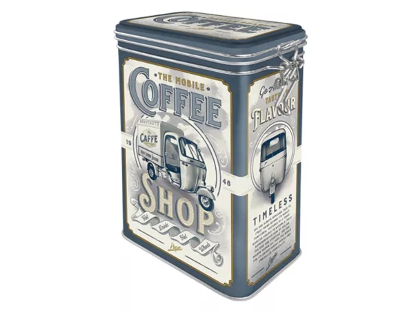 Barattolo per caffè, barattolo per aromi - Arte nostalgica - Ape, Il negozio mobile di caffè - 7,5x11x17,5 cm (1,3 l)
