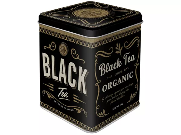 Tehållare -Nostalgisk konst- Svart te, 7,5 × 7,5× 9,5cm