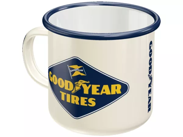 Mok - Emaille mok -Nostalgic Art- Goodyear, Ø=8cm x 8cm, 360ml