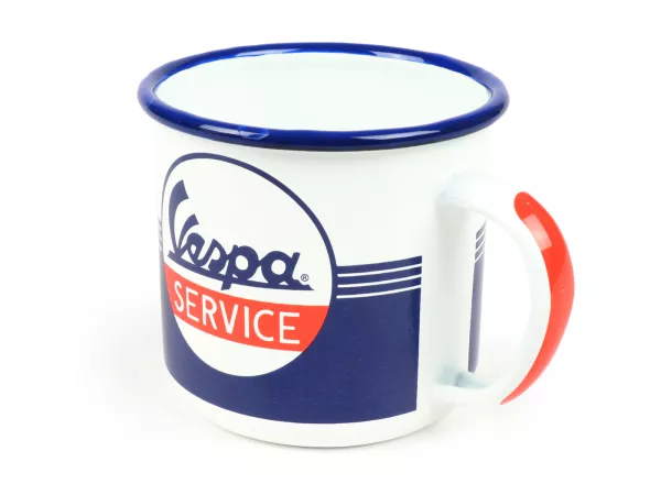 Mok - Emaille mok -Nostalgische Kunst- Vespa Service, Ø=8cm x 8cm, 360ml
