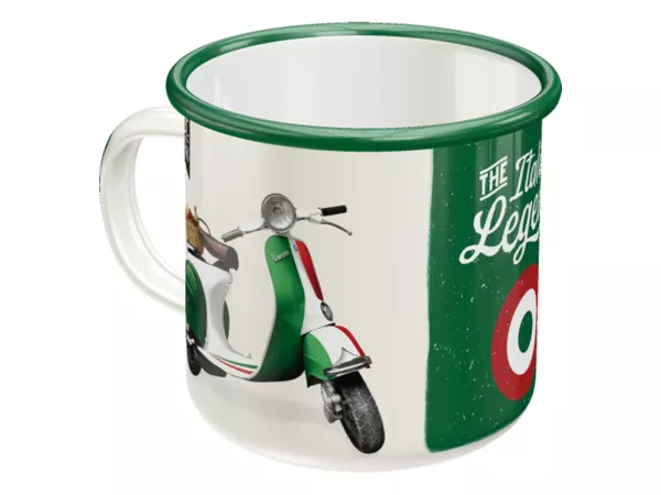 Mug - Mug enamel -Seni Nostalgia- Vespa, Legenda Italia, Ø = 8cm x 8cm, 360ml