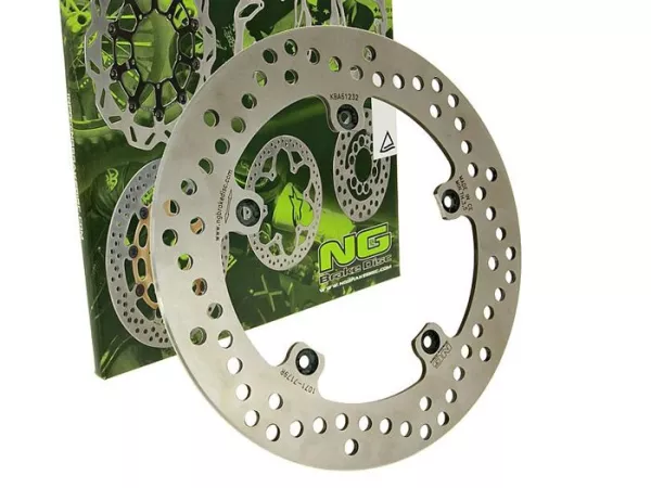 Brake disc -NG Ø240x125x4mm- Gilera Runner SP 125 (1999-2003) rear lhs, Gilera DNA 125 (2000) rear rhs, Gilera DNA 125 (2000) front lhs, Gilera DNA 50 (2000-2001) front lhs, Gilera DNA 180 (2000-2003) front lhs, Gilera DNA 180 (2000-2003) rear rhs, Gilera