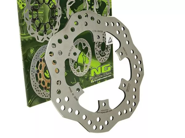 Disco de freno -NG Wavy Ø220x105x4mm- Piaggio Liberty 50 Le (1997-2002) delantero izquierdo, Piaggio Liberty 50 2T (1997-2009) delantero izquierdo, Piaggio Liberty 125 2T (1997-2011) delantero izquierdo, Piaggio Liberty 150 / Liberty 150 4T (2000-2003) de