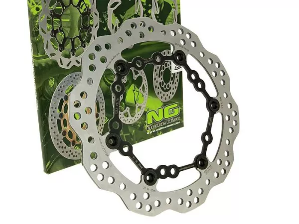 Bremsscheibe -NG Wavy Ø267x132x4mm- Yamaha Grand Majesty 250 (Japan) (2004-2005) vorne links, Yamaha T-Max / T-Max Black Max (2004-2007) vorne links, Yamaha XP T-Max 500 (2004-2011) vorne links/rechts, Yamaha Majesty 400 / ABS (2004-2013) vorne links/rech