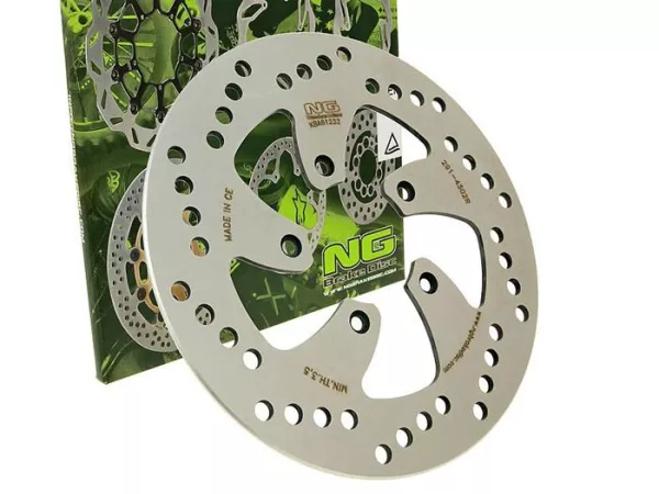 Remschijf -NG Ø220x60x4mm- Aprilia Scarabeo 50 Bright / De-Luxe (1997) linksvoor, Aprilia Scarabeo 125 GT (1999) linksachter, Aprilia Scarabeo 200 GT (2001-2004) linksachter, Renault Fulltime 125 / Kouranos 125 (2003) linksvoor, Renault Fulltime
