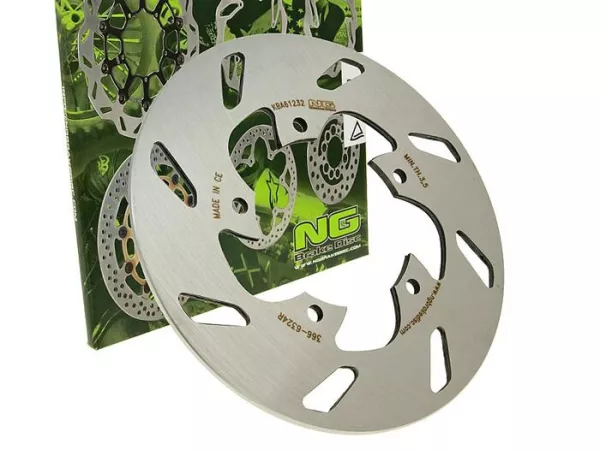 Brake disc -NG Ø175x73x4mm- Gilera Stalker 50 DD (1997-2001) rear lhs, Gilera Runner DT 50 (2000-2003) rear lhs, Gilera Runner DD 50 (2000-2004) rear lhs, Gilera Runner SP 50 (2000-2008) rear lhs, Piaggio Vespa Granturismo 125 L (2001-2003) rear lhs, Derb