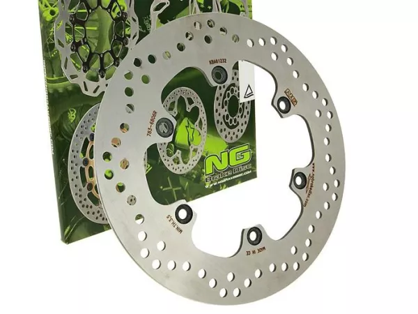 Disque de frein -NG Ø267x132x4mm- Yamaha FZR 1100 (ar. dr.), Yamaha XS 400 (1982) (av. dr.), Yamaha XJ 650 Turbo (1982) (av. g./dr.), Yamaha XZ 550 (1982-1984) (av. g.), Yamaha XJ 650 Seka (1983) (av. g./dr.), Yamaha RD 350 Ypvs (1983-1984) (av. g./dr.),
