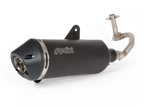 Uitlaat -POLINI- compleet systeem - Vespa GTS 125 (ZAPMA31 / ZAPMA32) - (Euro 4, 2016-) - Aluminium (zwart) - zonder katalysator