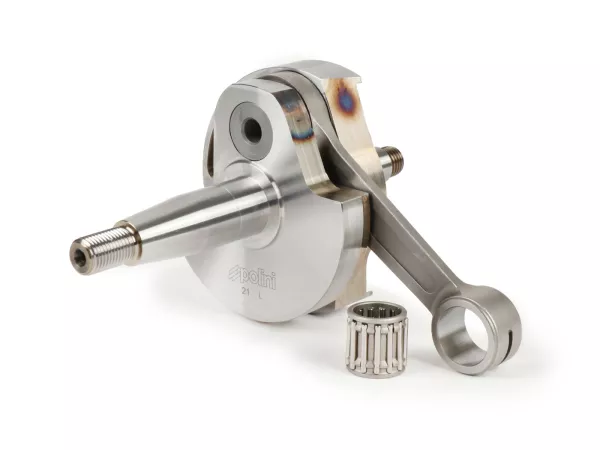 Poros engkol -POLINI (katup putar) langkah 51mm, batang penghubung 97mm- Poros konversi Vespa PK50 XL/XL2 ke 125cc (kerucut Ø 20mm)