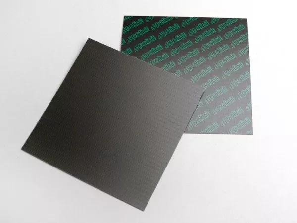 Materiale della piastra della membrana -POLINI- 110x110mm Carbonio - 0,35mm